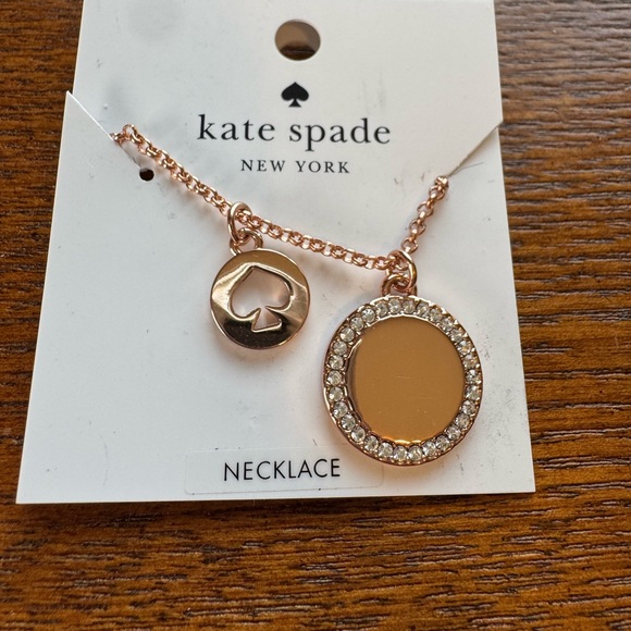 Kate Spade New York "Spot The Spade" Pave Pendant Necklace in Rose Gold NWT - Picture 3 of 13